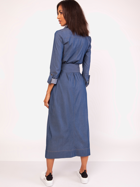 Плаття-сорочка максі жіноче Lanti Suk157 42 Синє (5904252710463) - зображення 2