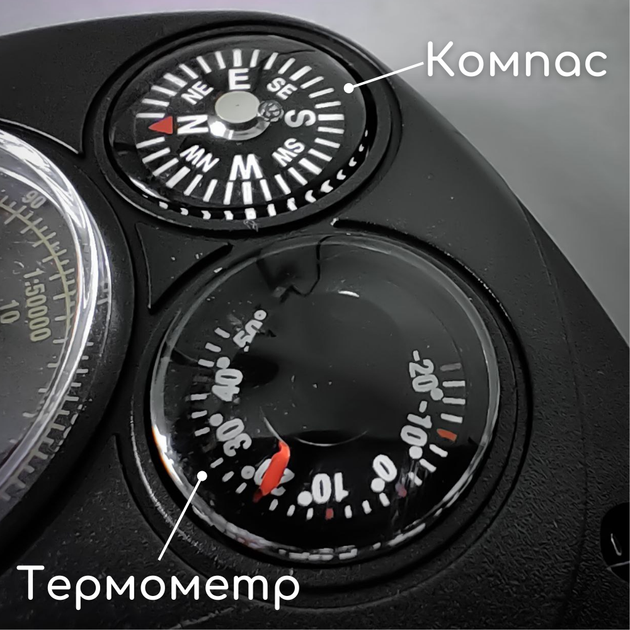 Курвиметр картографа для оценки кривых линий с магнитным компасом и термометром (LX2) - изображение 5