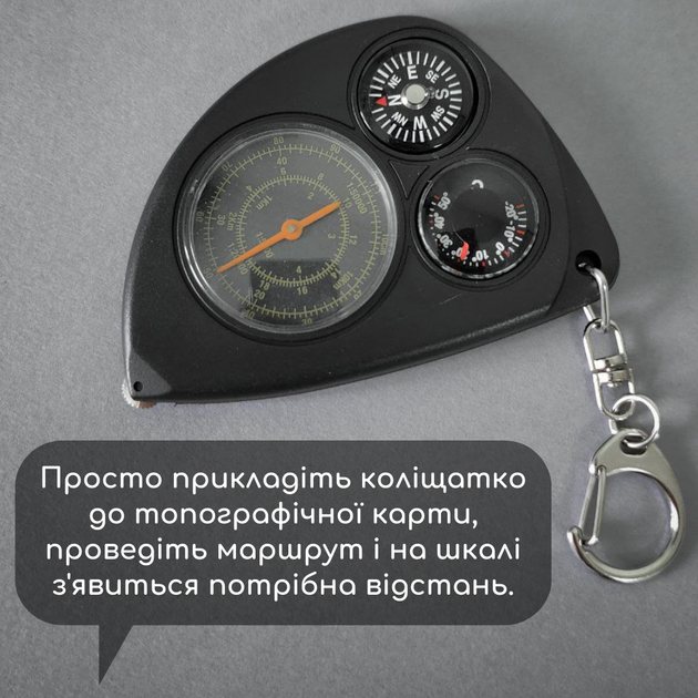 Курвиметр картографа для оценки кривых линий с магнитным компасом и термометром (LX2) - изображение 8