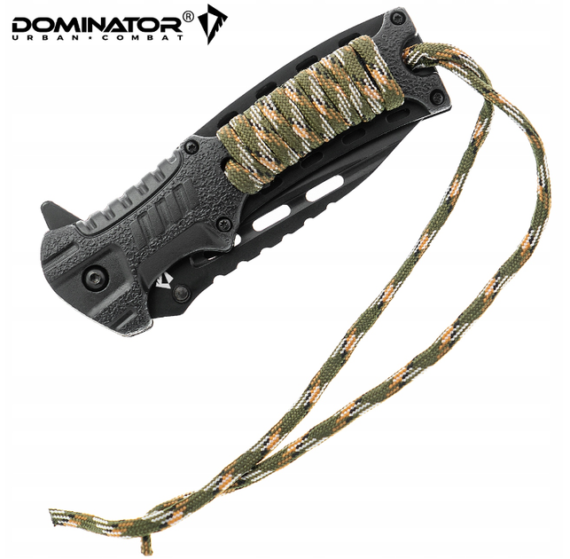 Спасательный Пружинный Складной Нож для Выживания Dominator FIRST ROPE PARACORD WHISTLE с Огнивом - изображение 2