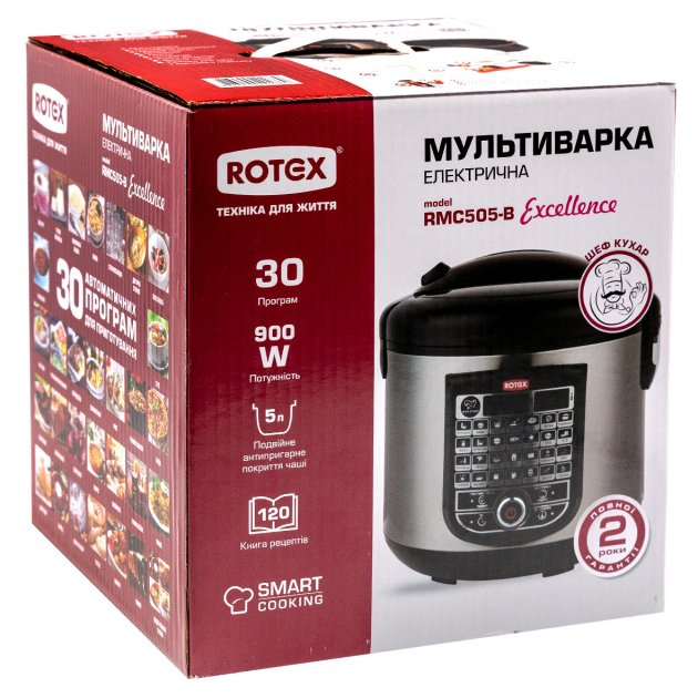 Мультиварка Rotex RMC505-B Excellence 5 літрів 30 програм - зображення 6