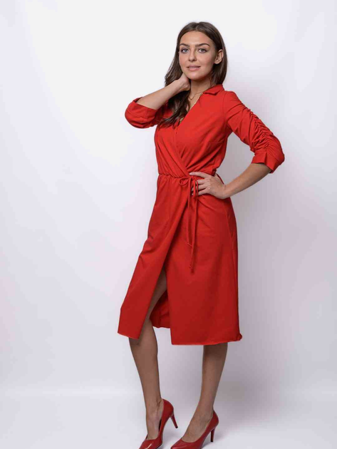 Sukienka midi damska MODAGI A20 S/M Czerwona (5904996500672) - obraz 1