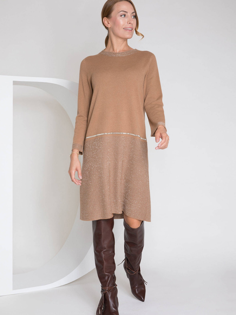 Плаття-светр міді жіноче Deni Cler Milano T-Dc-328D-0S-20-19-1 36 Коричневе (3300000759524) - зображення 1