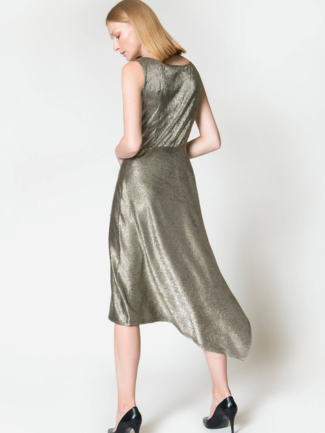 Сукня міді жіноча Deni Cler Milano W-Dw-3076-0M-G8-23-1 44 Золотиста (3300000730134) - зображення 2