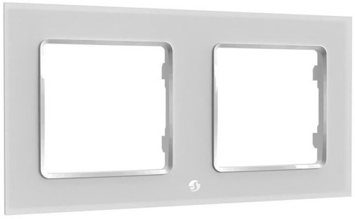 Подвійна рамка для настінного вимикача Shelly "Wall Frame 2" горизонтальна біла (3800235266236) - зображення 1