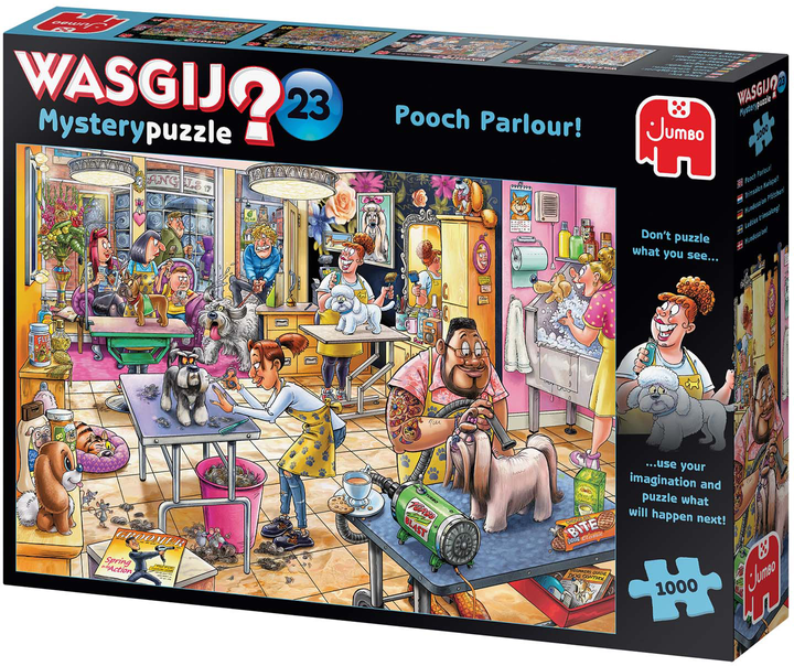 Puzzle Jumbo Wasgij Mystery Salon dla psów 1000 elementów (8710126250181) - obraz 1