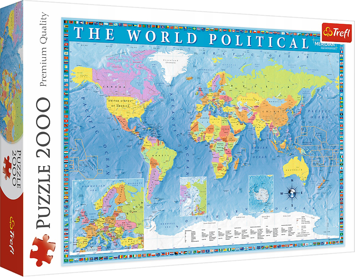 Пазл Trefl Політична карта світу 2000 елементів (5900511270990) - зображення 1