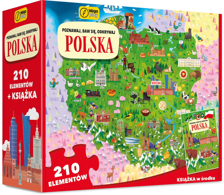 Пазл Wilga Play Польща. Досліджуй грай відкривай 210 елементів (9788328098657) - зображення 1