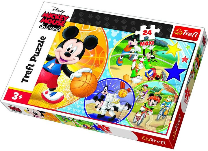 Пазл Trefl Maxi Mickey Mouse настав час займатися спортом! 24 елементи (5900511142914) - зображення 1