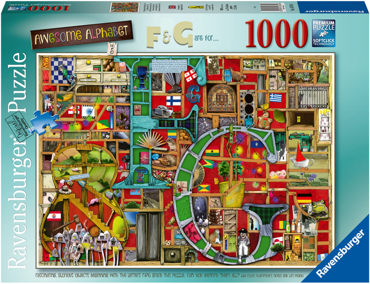 Puzzle Ravensburger Niesamowity alfabet F & G 1000 elementów (4005556167616) - obraz 1