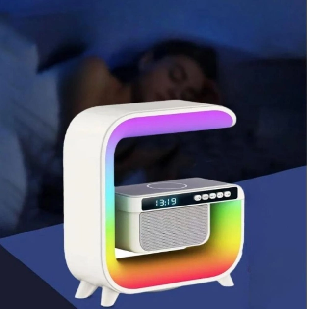 Настольная смарт лампа-ночник G-Smart RGB G3 Light Sound Machine с беспроводной зарядкой Bluetooth-колонкой - изображение 3