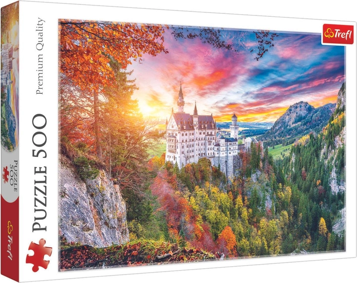 Puzzle Trefl Widok na zamek Neuschwanstein Niemcy 500 elementów (5900511374278) - obraz 1