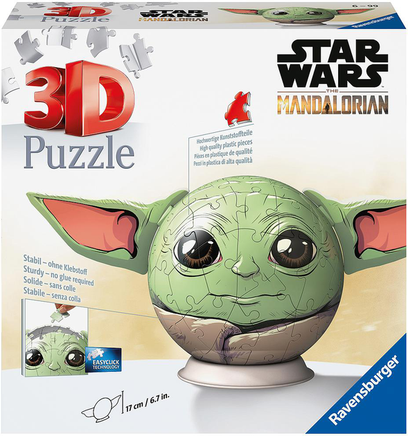 3D Puzzle Ravensburger Kula Star Wars Grogu 72 elementy (4005556115563) - obraz 1