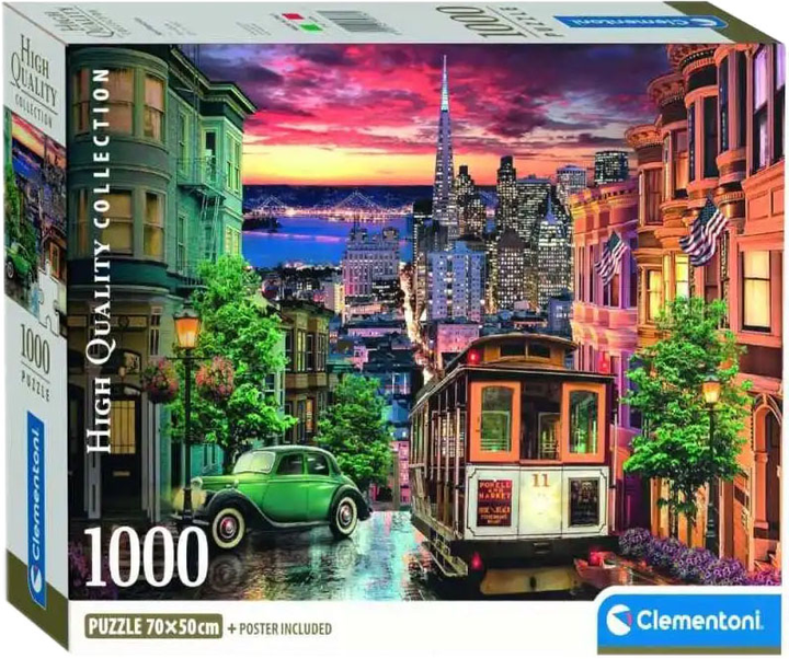 Puzzle Clementoni Compact San Francisco 1000 elementów (8005125397761) - obraz 1