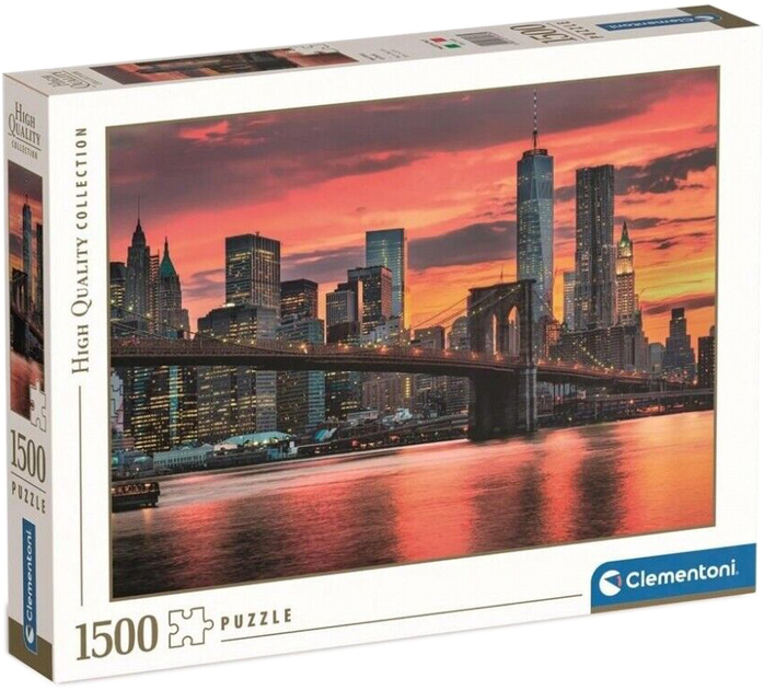 Puzzle Clementoni East River at dusk 1500 elementów (8005125316939) - obraz 1