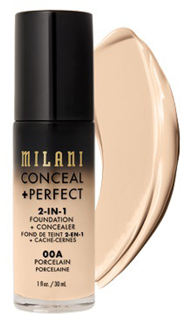 Podkład do twarzy Milani Conceal + Perfect 2-in-1 Foundation + Concealer kryjący 00A Porcelain 30 ml (717489701006) - obraz 1