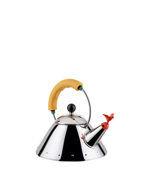 Чайник Alessi 1 л з жовтою ручкою (9093/1YELLOW) - Фото 3 Чайник Alessi 1 л з жовтою ручкою (9093/1YELLOW) - зображення 3