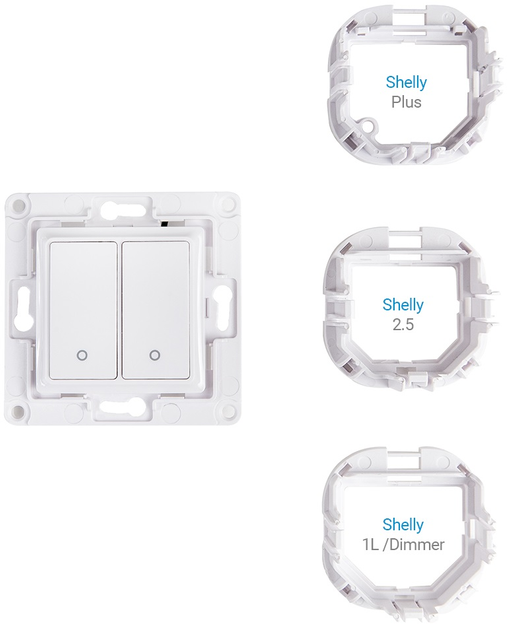 Włącznik światła Shelly "Wall Switch 2" dwuprzyciskowy biały (3800235266199) - obraz 2