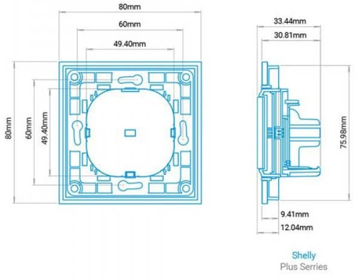 Włącznik światła Shelly "Wall Switch 4" czteroprzyciskowy czarny (3800235266205) - obraz 2