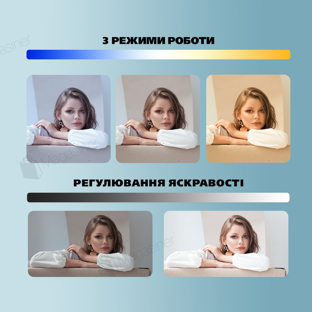 Монопод 157 см з bluetooth пультом з відеосвітлом 15х10 см та кольоровими пластинами (2739-1) - зображення 6
