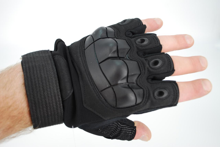 Тактичні рукавички без пальців 9067_M_Black - зображення 2