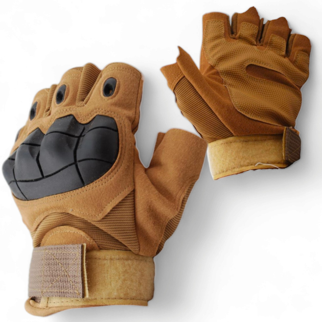 Тактичні рукавички без пальців 9050_XL_Beige - зображення 1