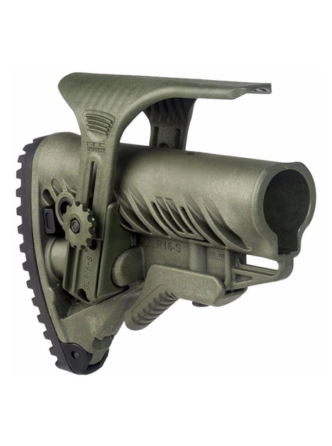 Приклад FAB Defense GLR-16 CP с регулируемой щекой для AR15/M16. Olive - изображение 2