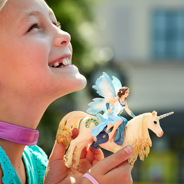 Фігурка Schleich Bayala Еєла верхи на золотому єдинорозі 18 см (4059433469010) - зображення 3