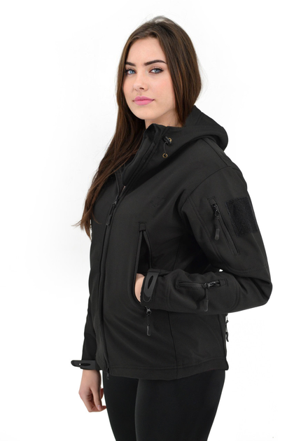 Тактическая женская куртка Eagle Soft Shell с флисом Black 3XL - изображение 1