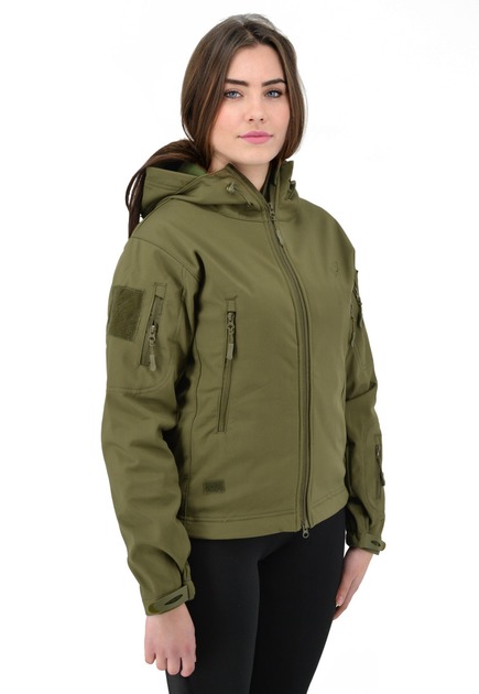 Тактична жіноча куртка Eagle Soft Shell з флісом Green Olive M - зображення 1