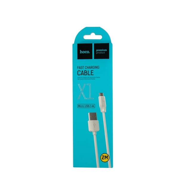Кабель для зарядки "HOCO X1" Micro-USB 2m, 2,4А, микро юсб шнур ...