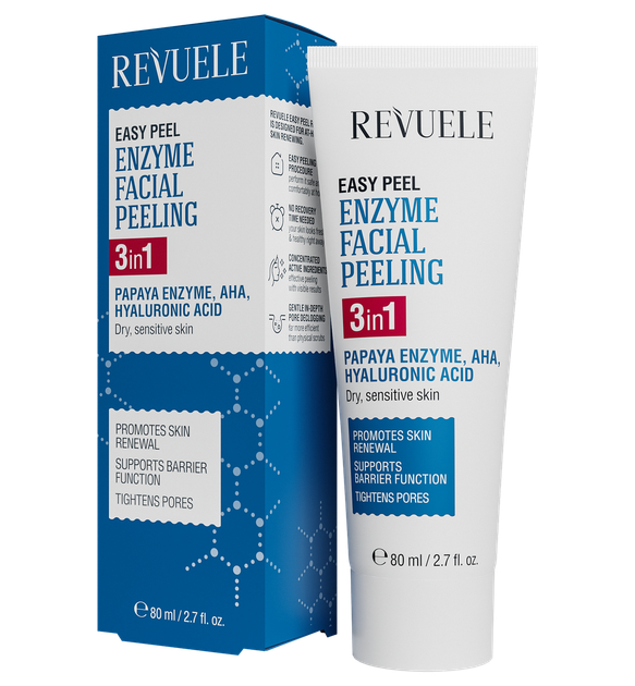 Ензимний пілінг для обличчя 3 в 1 Revuele Easy Peel 80мл - Фото 1 Ензимний пілінг для обличчя 3 в 1 Revuele Easy Peel 80мл - зображення 1
