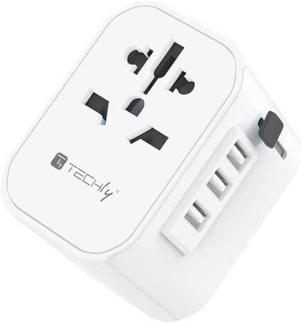 Adapter podróżny Techly 3 x USB-A White (8059018365351) - obraz 1