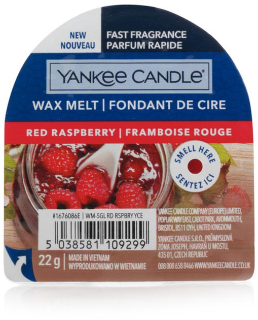 Wosk zapachowy Yankee Candle Wax Melt Red Raspberry 22 g (5038581109299) - obraz 1