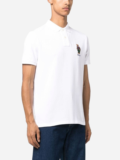 Поло довге чоловіче Polo Ralph Lauren PRL710853312021 XL Біле (3616534412478) - зображення 1