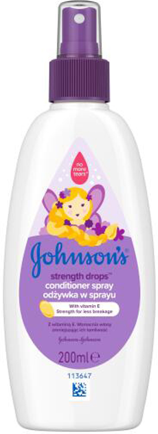 Двофазний кондиціонер для дитячого волосся Johnson's Baby Strength Drops Spray Conditioner 200 мл (3574661432823) - зображення 1