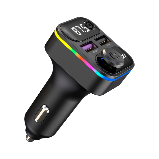 Автомобильный FM ФМ модулятор Terra С37, Bluetooth 5.0, трансмиттер, вольтметр, быстрая зарядка QC3.0 - изображение 2