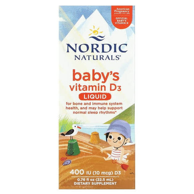 Витамин D3 в каплях, для детей, Nordic Naturals, 400 МЕ, 11 мл - изображение 1