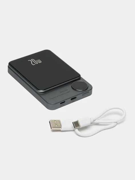 PowerBank магнітний Mag Save з бездротовою зарядкою 10000 mAh 20 Вт для iPhone Сірий ( код: Q920WPlus ) - зображення 4