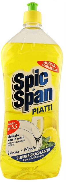 Płyn do mycia naczyń Spic and Span Supersgrassante lemon and mint 1000 ml (80407287) - obraz 1