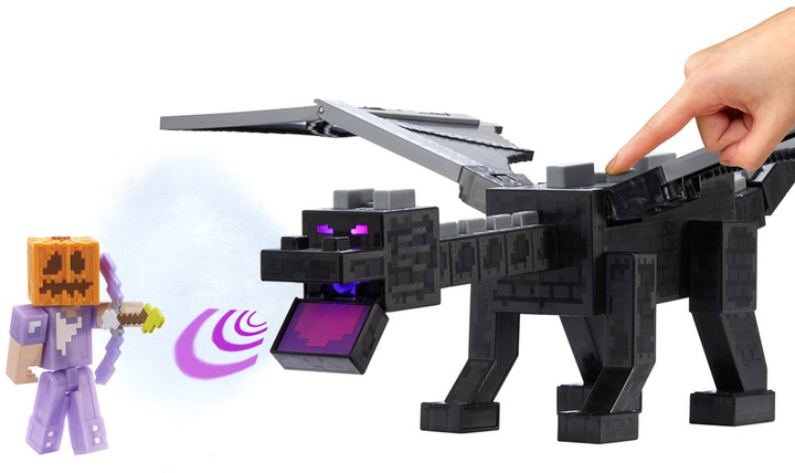 Фігурка Ендер Дракона та Стіва Mattel Minecraft Ultimativer Enderdrache (50 см) mit Steve Figur (SIOC) (0194735077366) - зображення 4