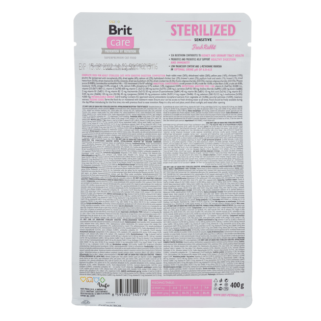 Сухой корм Brit Care Cat GF Sterilized Sensitive для стерилизованных ...