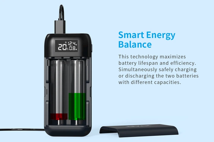 Power Bank Case Xtar PB2SL Black, 2x18650-21700, USB-C QC+PD, LCD, Box - Фото 12 Power Bank Case Xtar PB2SL Black, 2x18650-21700, USB-C QC+PD, LCD, Box - изображение 12