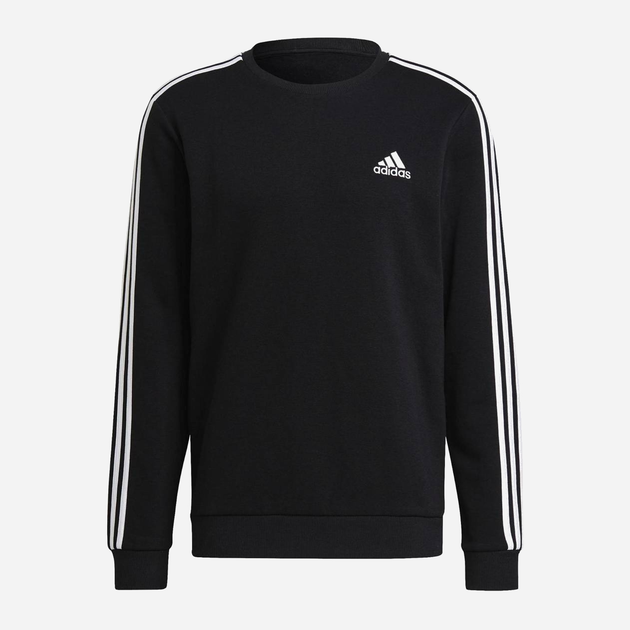 Bluza bez kaptura męska Adidas M 3S Fl Swt GK9106 XS Czarna (4064045348356) - obraz 1