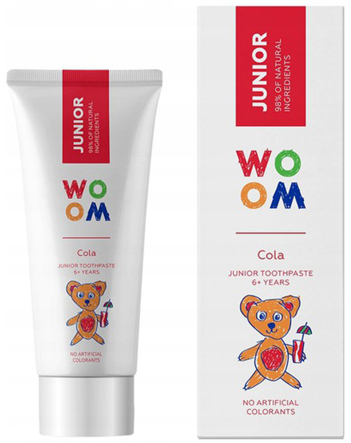 Pasta do zębów Woom Junior naturalna dla dzieci 6+ lat Cola 50 ml (4751033920150) - obraz 1