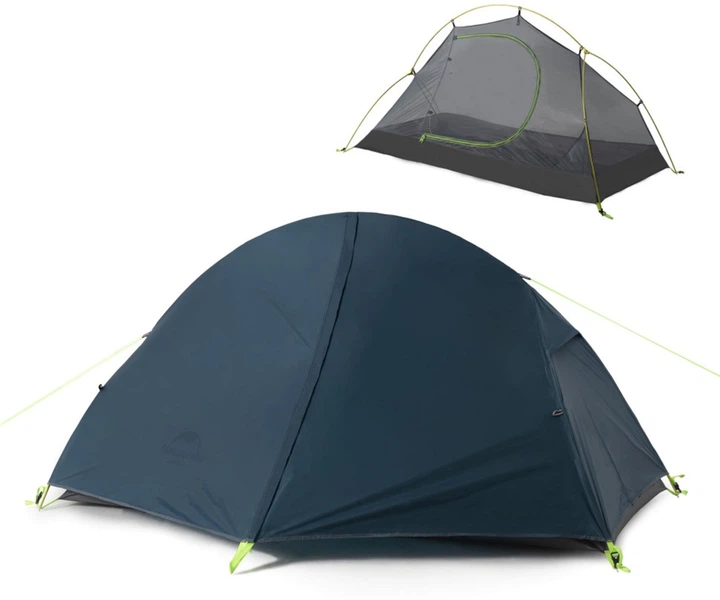 Палатка сверхлегкая одноместная с футпринтом Naturehike Cycling 1 NH18A095-D 210T Темно-синяя (6927595737743) - изображение 2