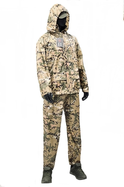 Протидощовий комплект MFH куртка+штани дощовий костюм - Operation-Camo мультикам 2XL - зображення 1