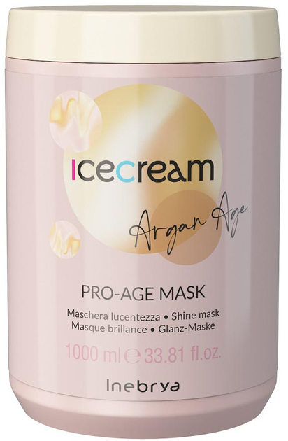 Maska Inebrya Ice Cream Argan Age z olejkiem arganowym nabłyszczająca 1000 ml (8008277263335) - obraz 1