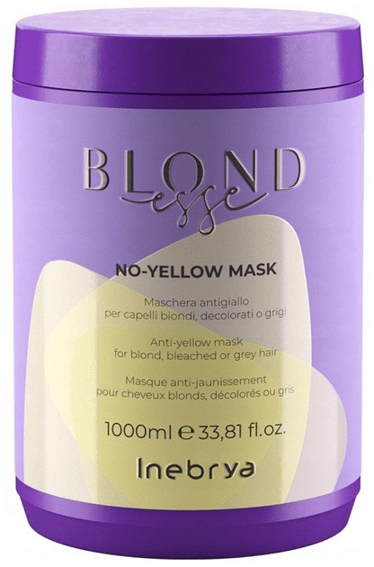 Maska do włosów Inebrya Blondesse No-Yellow Mask do włosów blond rozjaśnianych i siwych 1000 ml (8008277262376) - obraz 1
