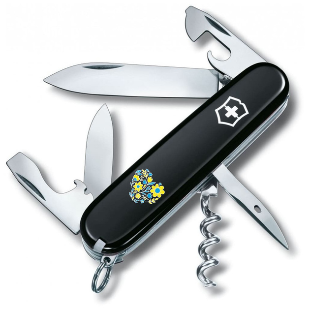 Нож Victorinox Spartan Ukraine 91 мм Чорний Квіткове серце (1.3603.3_T1246u) - изображение 1